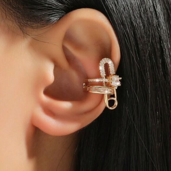 Saftey pink cuff earrings #268 - Picture 1 of 4